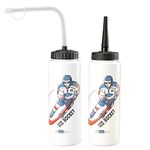 2Pack Hockey Water Bottle With Long Straw 1 Liter Water Bottle Easy Squeeze Bottles Sports Water Bottle For Gym Baseball Cycling Fitness