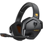 NUBWO G06 Dual Wireless Gaming Headset with Microphone for PS5, PS4, PC, Mobile, NS: 2.4GHz Wireless + Bluetooth - 100 Hr Battery - 50mm Drivers - Orange