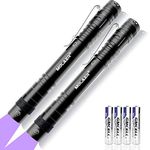 MOLAER UV Black Light Flashlight 2-Pack Mini 395nm Blacklight Pen Light for Leak, Pet Urine, Bed Bug, Scorpion, Hotel Inspection, Dry Stain and Dye Detector