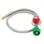 Bayou Classic Stainless Braided Hose/Regulator Assembly, 5-PSi