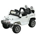 Aosom 12V Kids Electric Ride On Car Toy Truck with Remote Control 2 Speeds Lights MP3 LCD Power Indicator, White