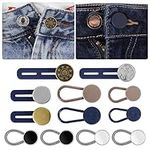 12PCS Button Extenders for Jeans, Pants Waist Button Extender, Jeans Waist Extenders Collars/Cuffs Extender Metal Buttons, No-Sew Extend Buttons for Women Men Pants Dress Shirts