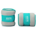 Core Balance Ankle and Wrist Weights Adjustable Strap Neoprene Fabric Set Of 2 x 1.5kg (Teal)