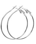 Large silver hoop earrings | Big silver hoops | 50mm silver hoops | Thin silver hoop earrings | Large silver hoops