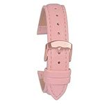 Fewese Leather Watch Strap 18mm, Pink Watch Band for Women Men Ladies, Soft Bracelet Montre Cuir femme Palacement with Rose Gold Clasp, 10mm 12mm 14mm 16mm 18mm 20mm