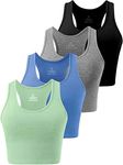 Star Vibe 4 Pack Gym Vests for Women Cotton Crop Tops for Women Yoga top Ladies Vest Sports top