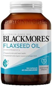 Blackmores Flaxseed Oil | Vegetarian & Organic Source of Omega-3, 6,& 9 | Supports Skin & Heart Health | 100 Capsules