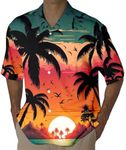 Shirt Men's Short Sleeve Hawaiian Shirt Summer Shirt Lightweight Slim Fit 2024 Casual Shirt Button Down Casual Beach Shirt Outdoor Holiday Shirt Funny Funky Hawaii Shirt Men's Party Shirt, Orange-d,