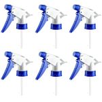 6PCS Trigger Sprayer Heavy Duty Replacement Nozzle with Mist Spray and Stream Sprayer Nozzles Head Plastic 28/400 Sprayer Tops Replacement Fit for Standard 8oz/16oz Bottle Home Garden Watering (Blue)