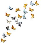 Bikri Kendra - Butterfly 20 Silver 20 Golden Decorative Mirror Stickers for Wall, Wall Mirror Stickers, 3D Acrylic Stickers Wall Stickers for Hall Room, Bed Room, Kitchen Living Room Kids Room.