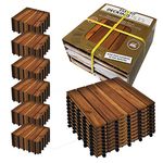 Easy Fit Wooden Click Deck Decking Tiles Hardwood Patio Garden Outdoor Balcony (Eight Packs (72 Tiles))