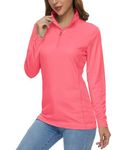 MAGCOMSEN Womens Fishing Shirt Outdoor Hiking Shirts Sun Protection Shirts for Women Long Sleeve T Shirts Performance Summer Tops for Women Rose