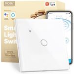 MOES WiFi Smart Touch Wall Switch 1 Gang, Multi-Control, Neutral/No Neutral Wire Installation (Capacitor Included), Compatible with Tuya Smart Life App Alexa Google Home