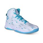 NIVIA Engraver 2.0 Basketball Court Shoes for Men ,Durable Rubber sole, Indoor & Outdoor Court Shoes, Soft Cushion NR EVA Inner Insole, High-Performance Footwear for Basketball Enthusiast Size - UK09(White/SkyBlue)