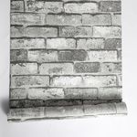 Swehooirt Grey Wallpaper for Living Room Feature Wall Grey Brick Effect Wallpaper 3D Effect Wall Paper Roll Bedroom Wallpaper for Adults Retro Wall Panelling Lounge