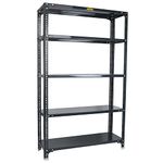 Mil-Nil Prime CRC Sheet 5 Shelf 24 Gauge Multipurpose Slotted Angle Rack | Adjustable Shelf Hight Rack for Home & Kitchen 18 Gauge Angle Rack (48X36X9 inches, 11 Kg, Grey)