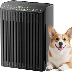 Air Purifiers for Home Large Room up to 2200sq.ft with Washable Filters, EVALIT Air Purifier for Bedroom with Fragrance, PM 2.5 Display Air Quality Sensor for Smoke Dust Odors, Black, 1Pack+3Modes