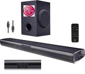 LG SQC1 Bluetooth 2.1 Channel 160W Soundbar with Wireless Subwoofer, remote and Optical connection - Black