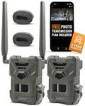 SPYPOINT FLEX-M Twin Pack Cellular Trail Cameras - Best Value in Hunting Accessories, No WiFi Needed & GPS-Enabled, Night Vision, IP65 Water-Resistant, 28MP Photos, 720p Videos + Sound (Pack of 2)