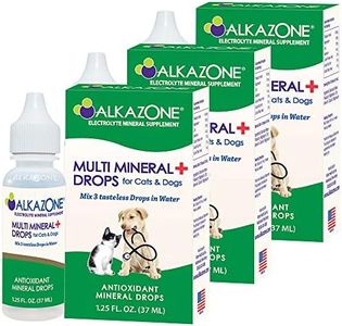 Alkazone Alkaline Multi Mineral Drops for Cats and Dogs | Mineral Rich Alkaline Drops | Tasteless & Flavorless | 1 Pack Yields 10 Gallons | Serving Size 3 Drops | 120 Serving (3 Pack)