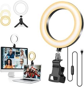 Evershop Ring Light with Tripod Stand,Small Desk Led Circle Lights Clip On Laptop for Video Conference Lighting,Computer Monitor,Zoom Meeting,Recording, Calls,Portable Selfie Light for Webcam,Phone,Pc