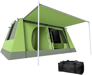 Outsunny Tente de Camping avec Porche pour 4 à 8 Personnes, Tente familiale légère Portable Facile à Installer, Sac de Transport et Crochet Inclus, pour Voyage randonnée Trekking, Vert