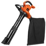 BLACK+DECKER 3-in-1 Electric Leaf Blower, Leaf Vacuum/Mulcher, Corded, 12-Amp (BV6600)