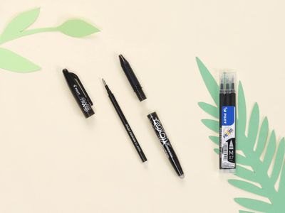 PILOT Frixion Ball Erasable Rollerball Pen Set, Black, Medium Tip, 5-Pack