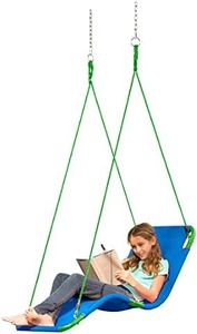 HearthSong Hanging Lounge Tree Swing for Kids, 54" L x 20" W Weather-Resistant Polypropylene Mat Holds Up to 200 lbs.