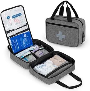 CURMIO Bolsa pequeña de primeros Auxilios, Bolsa Emergencias de Botiquines de Emergencia para Senderismo, Acampada, Coche, Viajes, Hogar y Exteriores, Gris, (Sola Bolsa)