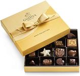 Godiva Chocolatier Chocolate Gift Box for Birthday, Graduation, Thank You, Father's Day Gift Basket Gold Ribbon Gourmet Candy Assortment with Praline, Caramel in Milk, White, Dark Chocolate, 19pc