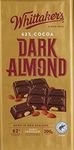 Whittaker 62% Cocoa Dark Almond Chocolate Block, 200 g