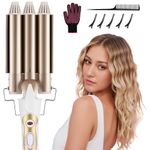 DazSpirit 3 Barrel Hair Wavers for Long/Short Hair, 22 mm Hair Curler Mermaid Hair Waver with 2 Temperature Control, Waver Curling Wand for Hair Styling Appliances