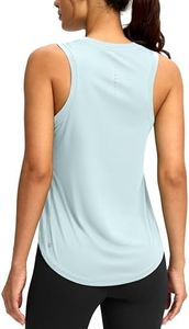 SANTINY Women's Sleeveless Workout Tops Lightweight Tennis Yoga Athletic Running Shirts Racerback Tank Tops for Women (Sky Blue_L)