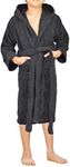 SKYLINEWEARS Kids Robe Hooded Soft Terry Cloth 100% Cotton Kid’s Boys & Girls Unisex Hooded Bathrobe Charcoal 10