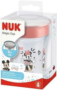NUK Disney Mickey Magic Cup - Gobelet d'apprentissage - Bord anti-fuite de 360° - Sans BPA - Pour enfant de 8 mois - 230 ml - Rouge