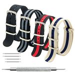 MEGALITH Nato Strap 4/8 Packs 16mm 18mm 20mm 22mm 24mm Ballistic Nylon Watch Bands Swiss Zulu Straps Stainless Steel Buckle with 4 Top Spring Bars and Spring Bar Link Pin Remover Tool