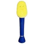 Scrub Daddy Dish Wand Scrubbing Brush with Handle, Soap Dispensing Dish Brushes, Texture Changing Washing Up Sponges With Liquid Dispenser, Dish Scrubber with Scraper & Detachable Head Sponge, Blue