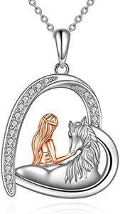 YAFEINI Cheval Collier Filles Pendentif 925 Collier En Argent Sterling Bijoux Cadeau pour Femme Ami (collier fille cheval A)