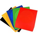 DragonTrading CD Envelope, 100 Pack with Window and Flap, Colored Sleeves for Disc Protection