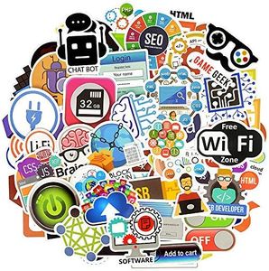 Waterproof Vinyl Stickers for Laptop Scrapbook Software Decals (50 Pcs Program Style)