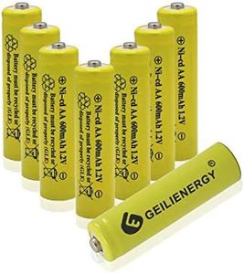 GEILIENERGY AA Size NiCd AA 600mAh 1.2V Rechargeable Batteries for Solar Lamp Solar Light(8 PCS)