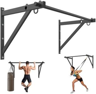 Jusgym Wall Mounted Pull Up Bar, Adjustable Depth 51" Chin Up Bar, Strength Training Pull-Up Bars 500LBS Weight Capacity, Home or Garage Gym Chin Up Workout Training Station