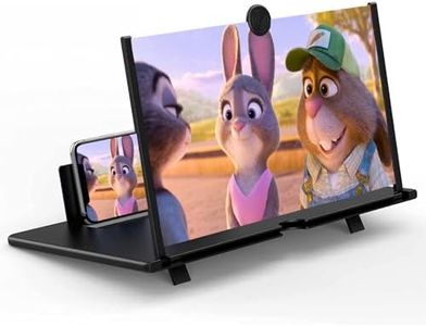 14" Screen Magnifier for Smartphone,3D HD Mobile Phone Magnifying Projector Screen Enlarger for Movies, Videos, and Gaming,Foldable Phone Stand with Screen Amplifier,Supports All Cell Phone