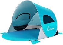 Wolfwise 3-4 Person Pop Up Beach Tent UPF 50+ Family Baby Sun Shelter Canopy Sport Umbrella Sun Shade Tent, Blue