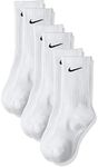 Nike Everyday Cushion Crew Training Socks, Unisex Nike Socks with Sweat-Wicking Technology and Impact Cushioning (3 Pair), White/Black, Large