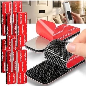 Cosygo 8 Sets Black Heavy Duty Hook and Loop Strips with Super Adhesive, Heat Resistant Waterproof, Keep Car Floor Mats Sofa Cushion in Place, Outdoor Indoor Use, 3.2x1.2 Inch