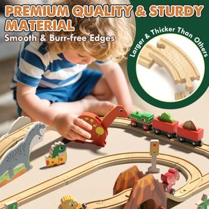 Lehoo Castle Dinosaur Train Set – Kids Toy Track with Dinosaurs