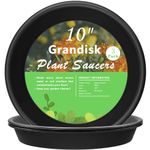 3 Pack Plant Saucer Heavy Duty Sturdy Drip Trays for Indoor and Outdoor (10 Inch, Black)