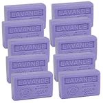 Savon de Marseille - French Soap made with Organic Shea Butter - Lavender Fragrance - Suitable for All Skin Types - 125 Gram Bars - Set of 10